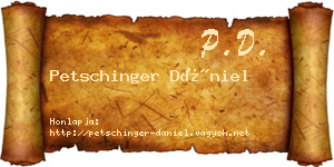 Petschinger Dániel névjegykártya